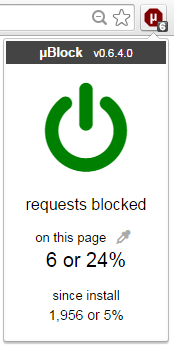 The ublock enable/disable icon.